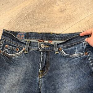Lucky Brand Men's Dark Blue Washed Denim Relaxed Jeans